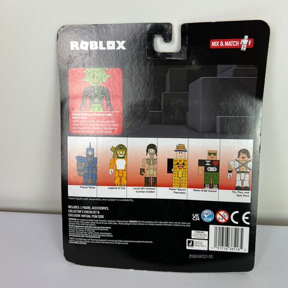 ROBLOX Avatar Shop Series Action Figure SOCIAL MEDUSA INFLUENCER Neon Hair Code - Picture 6 of 16